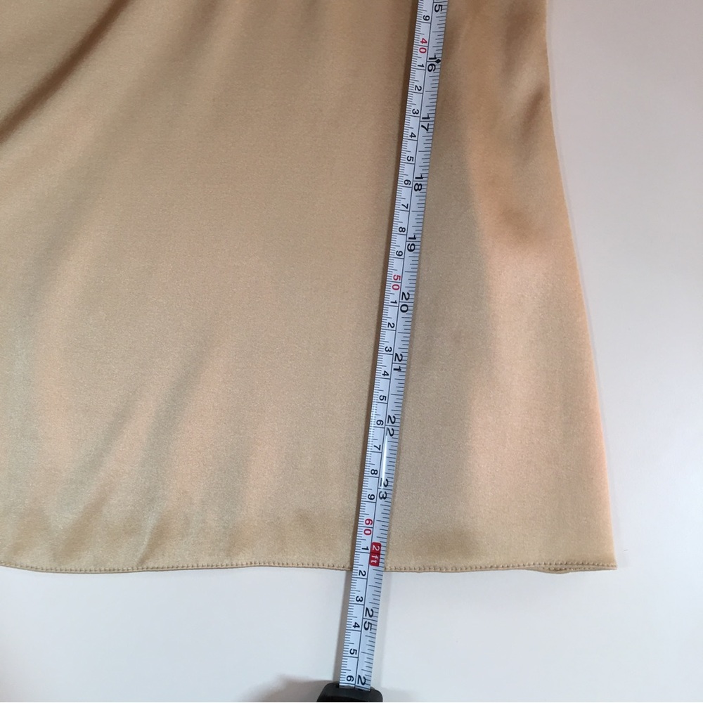 Ellie Tahari Gold Silk Satin Victorian Ruffle sweetheart neckline Camisole top - Picture 8 of 16